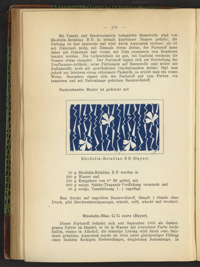 An illustration from Praktisches Handbuch des Zeugdrucks, 1905, leaf 174