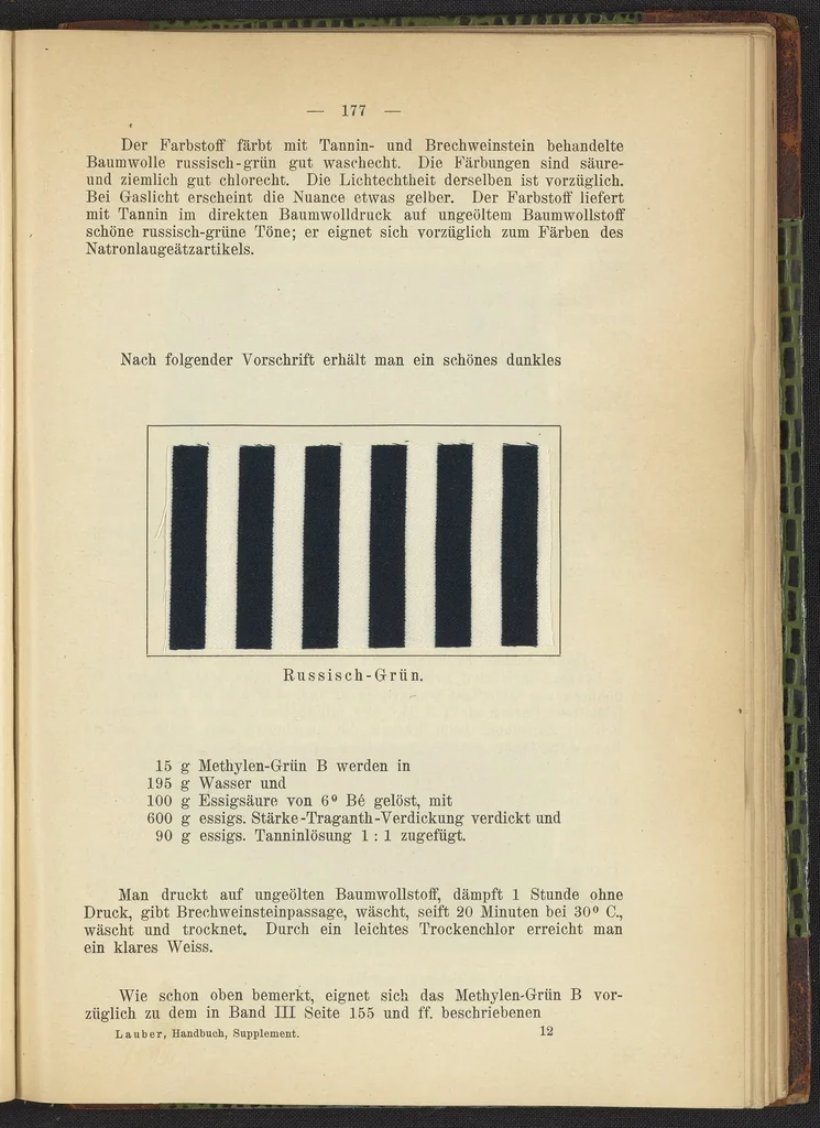 An illustration from Praktisches Handbuch des Zeugdrucks, 1905, leaf 181