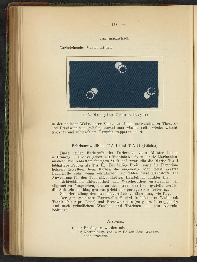 An illustration from Praktisches Handbuch des Zeugdrucks, 1905, leaf 182