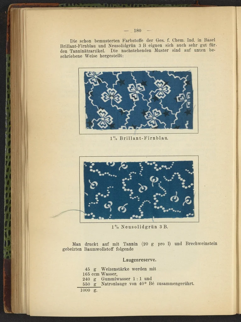 An illustration from Praktisches Handbuch des Zeugdrucks, 1905, leaf 184