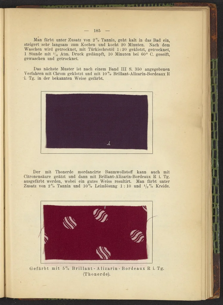 An illustration from Praktisches Handbuch des Zeugdrucks, 1905, leaf 189