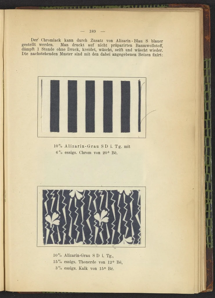 An illustration from Praktisches Handbuch des Zeugdrucks, 1905, leaf 193