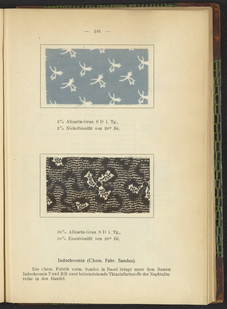 An illustration from Praktisches Handbuch des Zeugdrucks, 1905, leaf 195