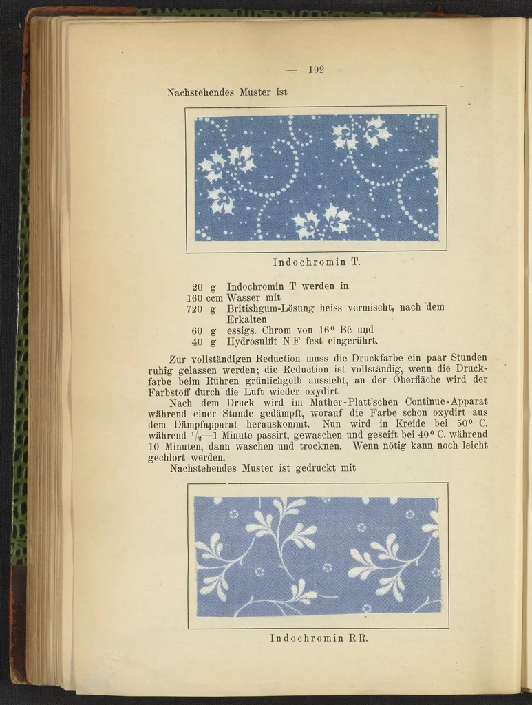 An illustration from Praktisches Handbuch des Zeugdrucks, 1905, leaf 196