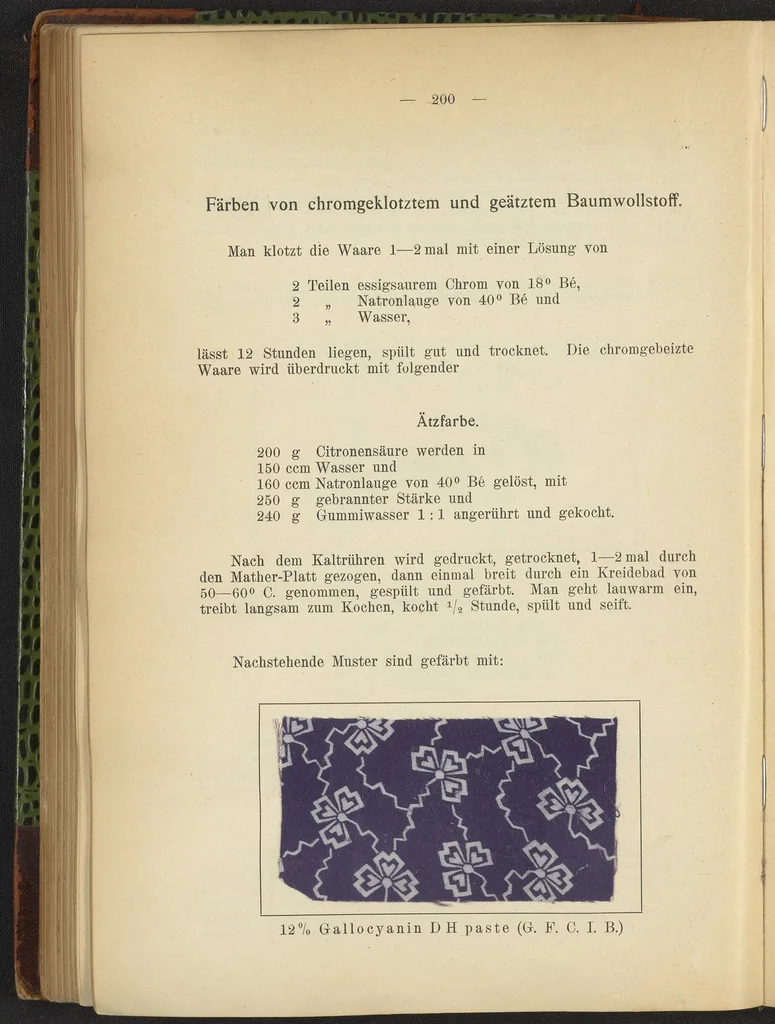 An illustration from Praktisches Handbuch des Zeugdrucks, 1905, leaf 204