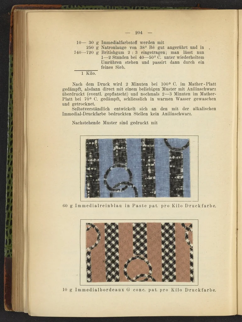 An illustration from Praktisches Handbuch des Zeugdrucks, 1905, leaf 208