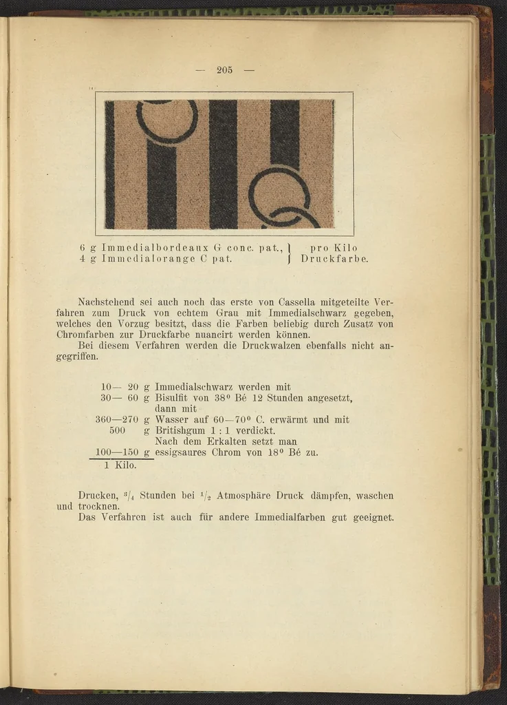 An illustration from Praktisches Handbuch des Zeugdrucks, 1905, leaf 209