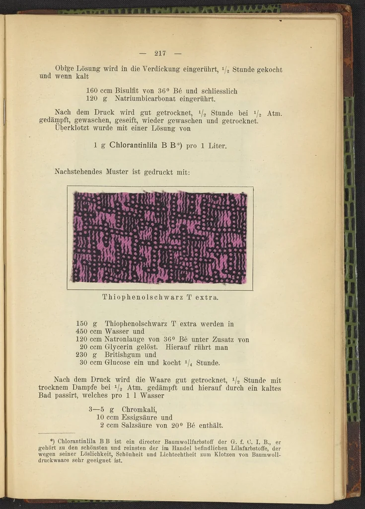 An illustration from Praktisches Handbuch des Zeugdrucks, 1905, leaf 221