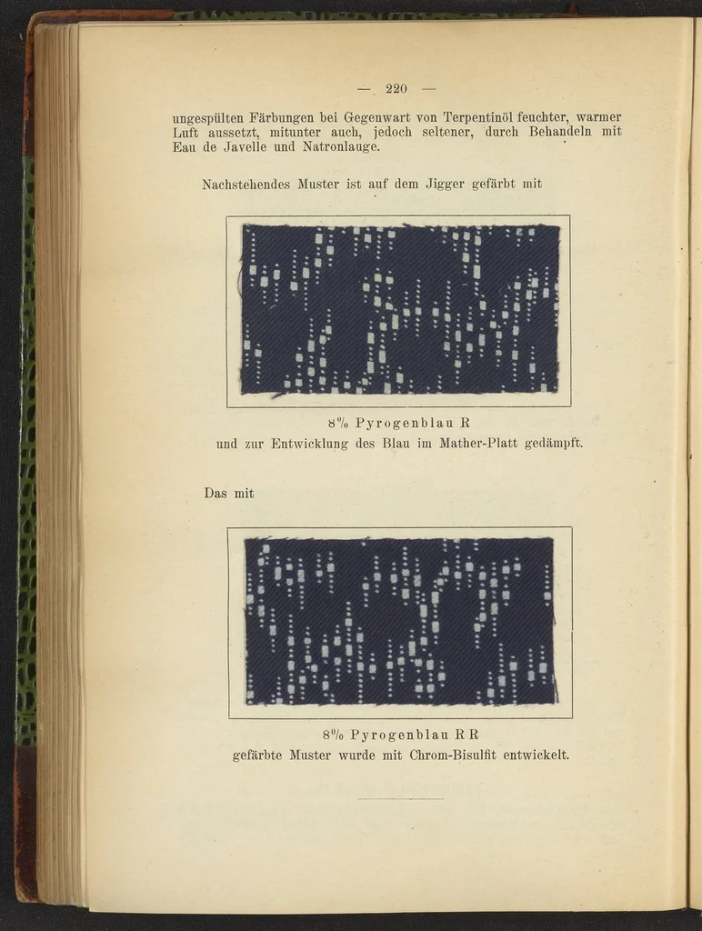 An illustration from Praktisches Handbuch des Zeugdrucks, 1905, leaf 224