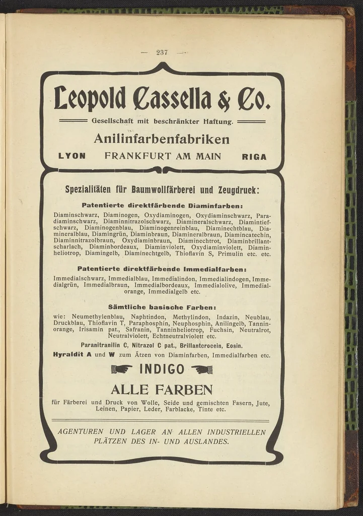An illustration from Praktisches Handbuch des Zeugdrucks, 1905, leaf 241