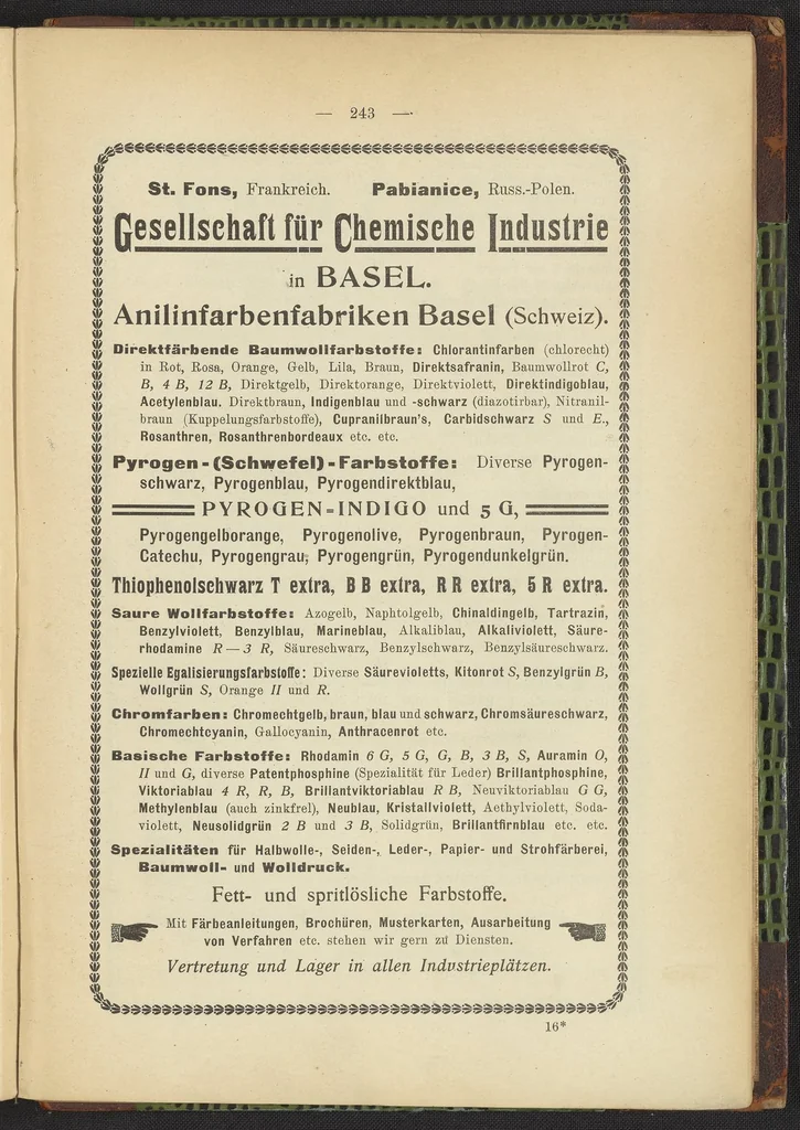 An illustration from Praktisches Handbuch des Zeugdrucks, 1905, leaf 247