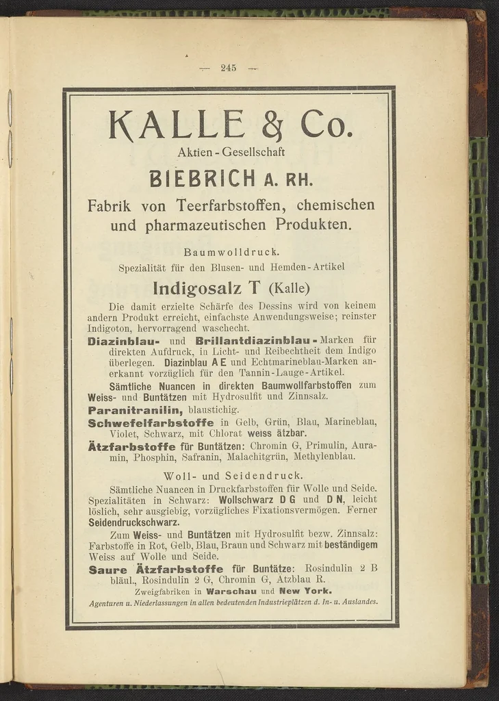 An illustration from Praktisches Handbuch des Zeugdrucks, 1905, leaf 249