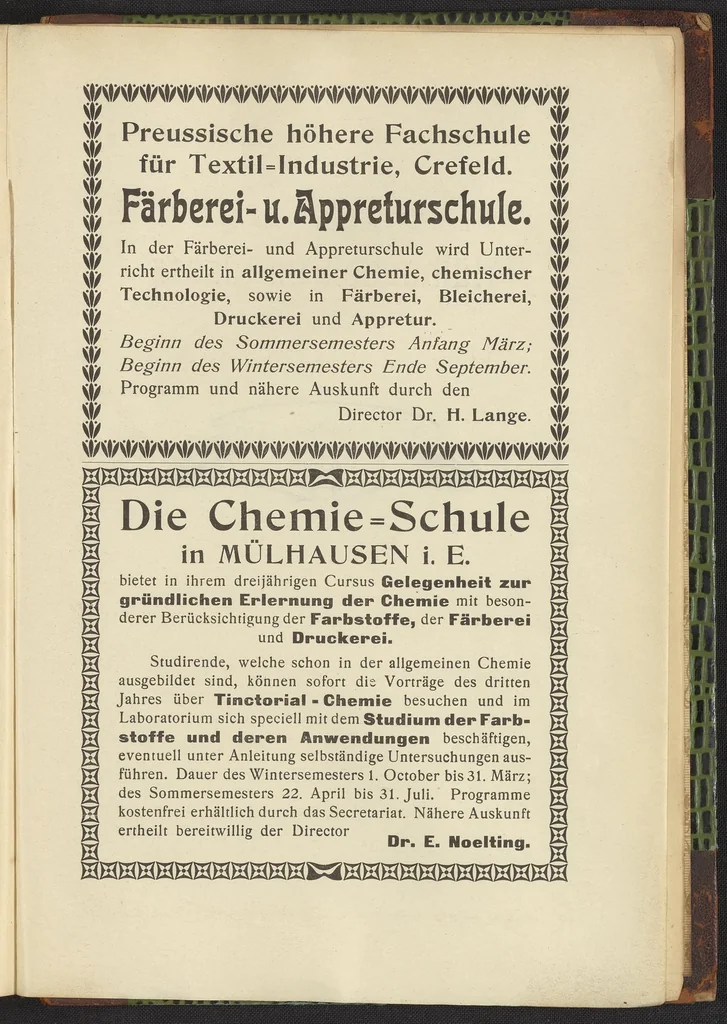 An illustration from Praktisches Handbuch des Zeugdrucks, 1905, leaf 253