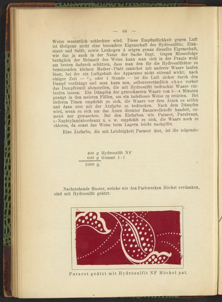 An illustration from Praktisches Handbuch des Zeugdrucks, 1905, leaf 72