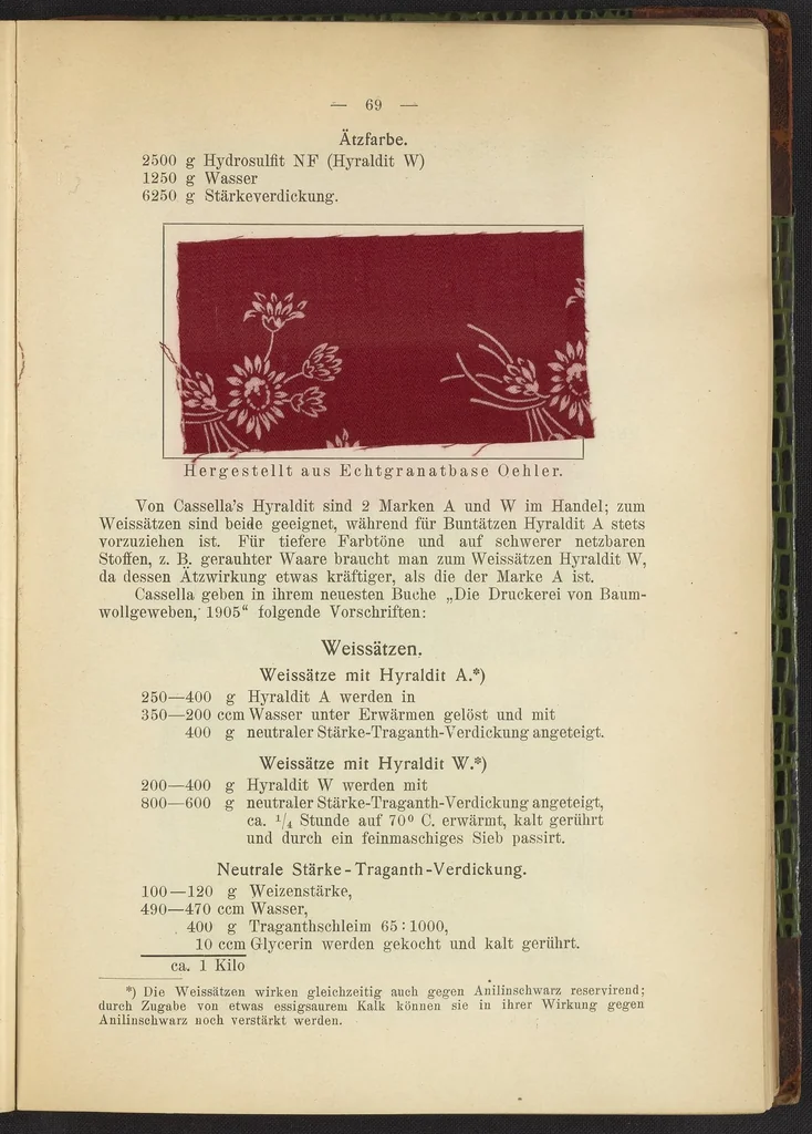 An illustration from Praktisches Handbuch des Zeugdrucks, 1905, leaf 75