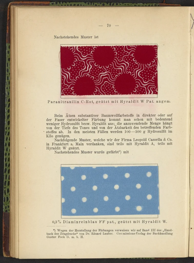 An illustration from Praktisches Handbuch des Zeugdrucks, 1905, leaf 76