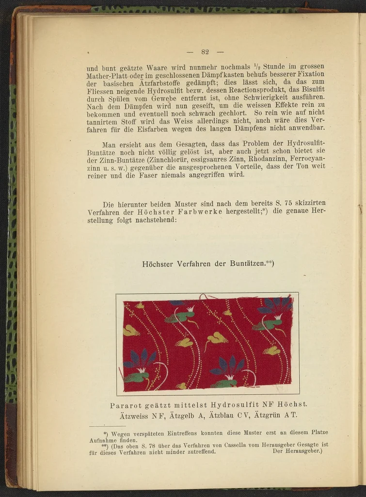 An illustration from Praktisches Handbuch des Zeugdrucks, 1905, leaf 88