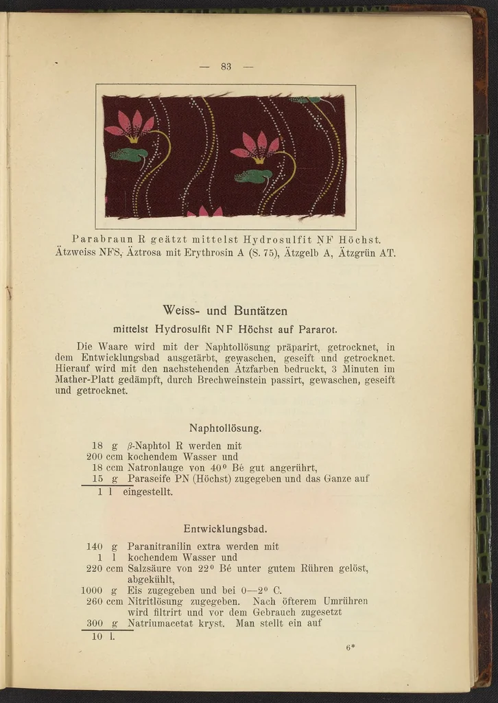 An illustration from Praktisches Handbuch des Zeugdrucks, 1905, leaf 89