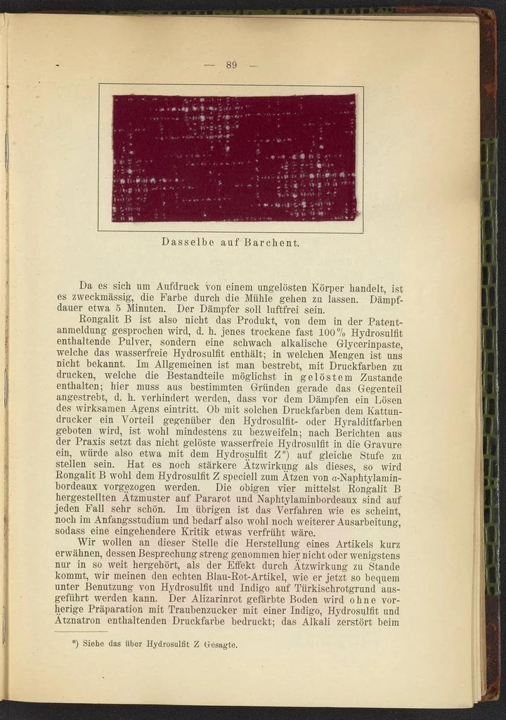 An illustration from Praktisches Handbuch des Zeugdrucks, 1905, leaf 95