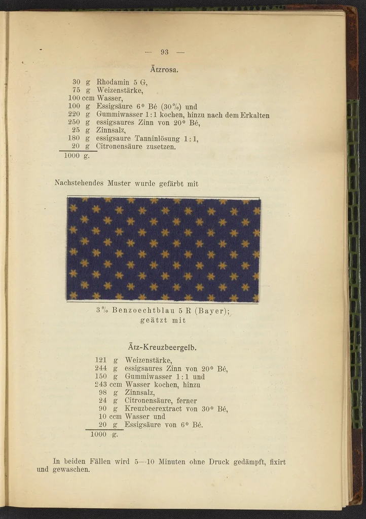 An illustration from Praktisches Handbuch des Zeugdrucks, 1905, leaf 99