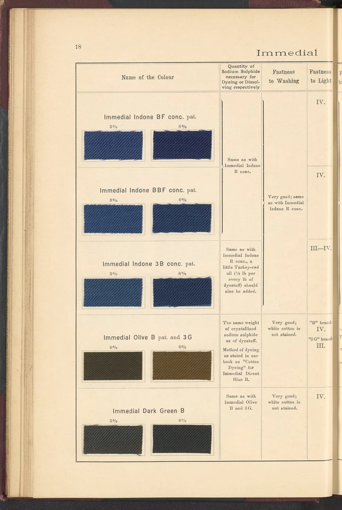 An illustration from The Dyeing of Cotton and Other Vegetable Fibres with the Dyestuffs of Leopold Cassella & Co., 1904, leaf 28