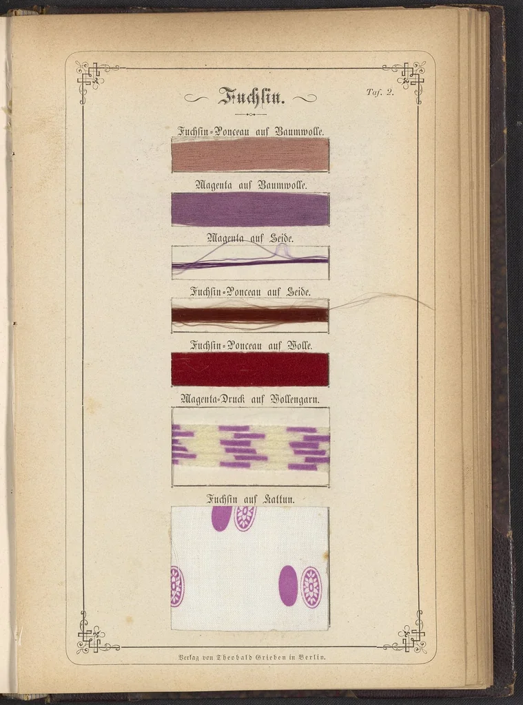 An illustration from Anilin-Färberei; das Gesammte der Färberei und Druckerei mit Kohlentheer-Farbstoffen auf Wolle, Baumwolle und Seide, 1874, leaf 3