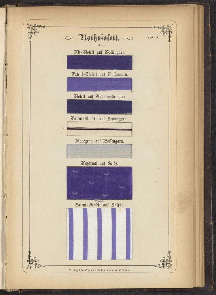 An illustration from Anilin-Färberei; das Gesammte der Färberei und Druckerei mit Kohlentheer-Farbstoffen auf Wolle, Baumwolle und Seide, 1874, leaf 4