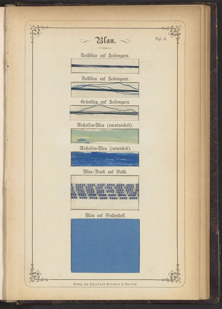 An illustration from Anilin-Färberei; das Gesammte der Färberei und Druckerei mit Kohlentheer-Farbstoffen auf Wolle, Baumwolle und Seide, 1874, leaf 7
