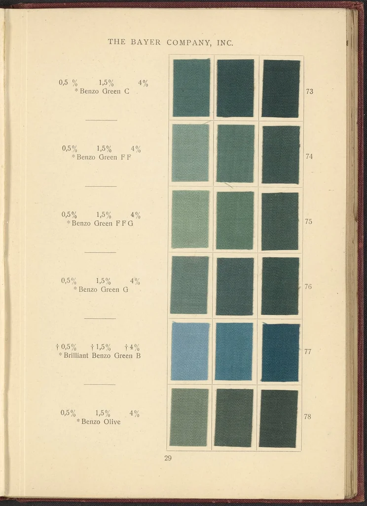 An illustration from Benzo Colours on Cotton Cloth, 1900, leaf 33
