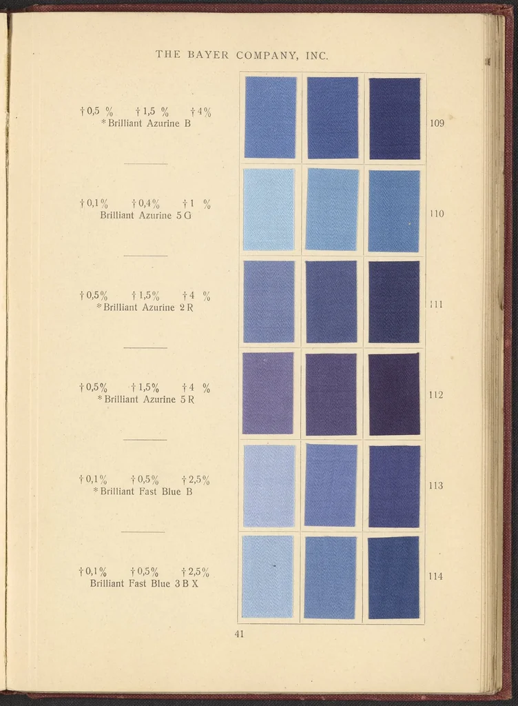 An illustration from Benzo Colours on Cotton Cloth, 1900, leaf 45
