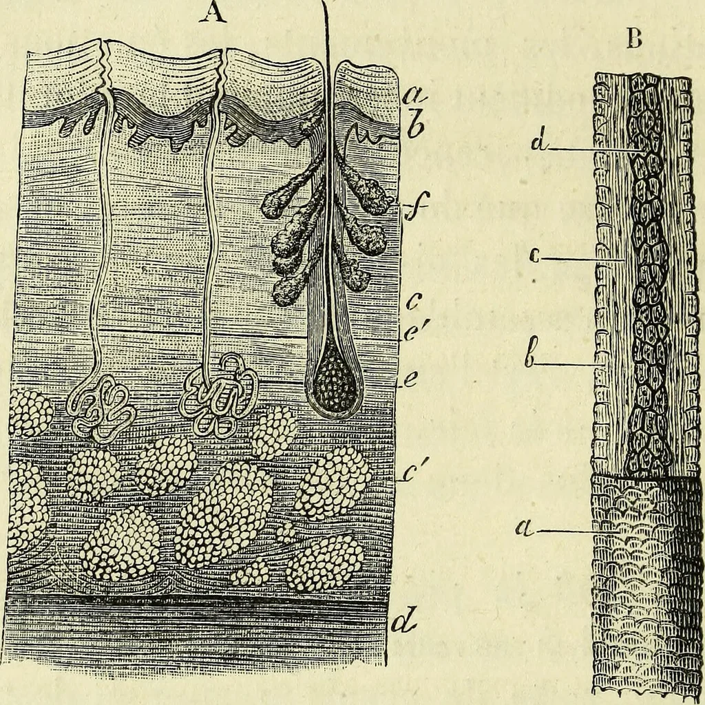 An illustration from Le corps humain / par A. Le Pileur., 1873, leaf 36