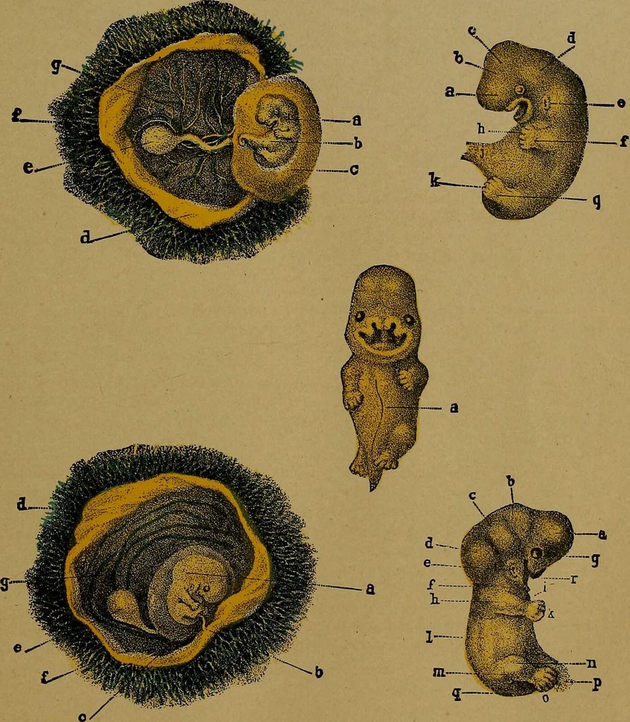 An illustration from The origin of life and process of reproduction in plants and animals : with the anatomy and physiology of the human generative system, male and female, and the causes, prevention and cure of the special diseases to which it is liable : a plain, practical treatise, for popular use / by Dr. F. Hollick ; illustrated by engravings and colored plates., 1902, leaf 405