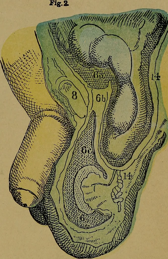 An illustration from The origin of life and process of reproduction in plants and animals : with the anatomy and physiology of the human generative system, male and female, and the causes, prevention and cure of the special diseases to which it is liable : a plain, practical treatise, for popular use / by Dr. F. Hollick ; illustrated by engravings and colored plates., 1902, leaf 703