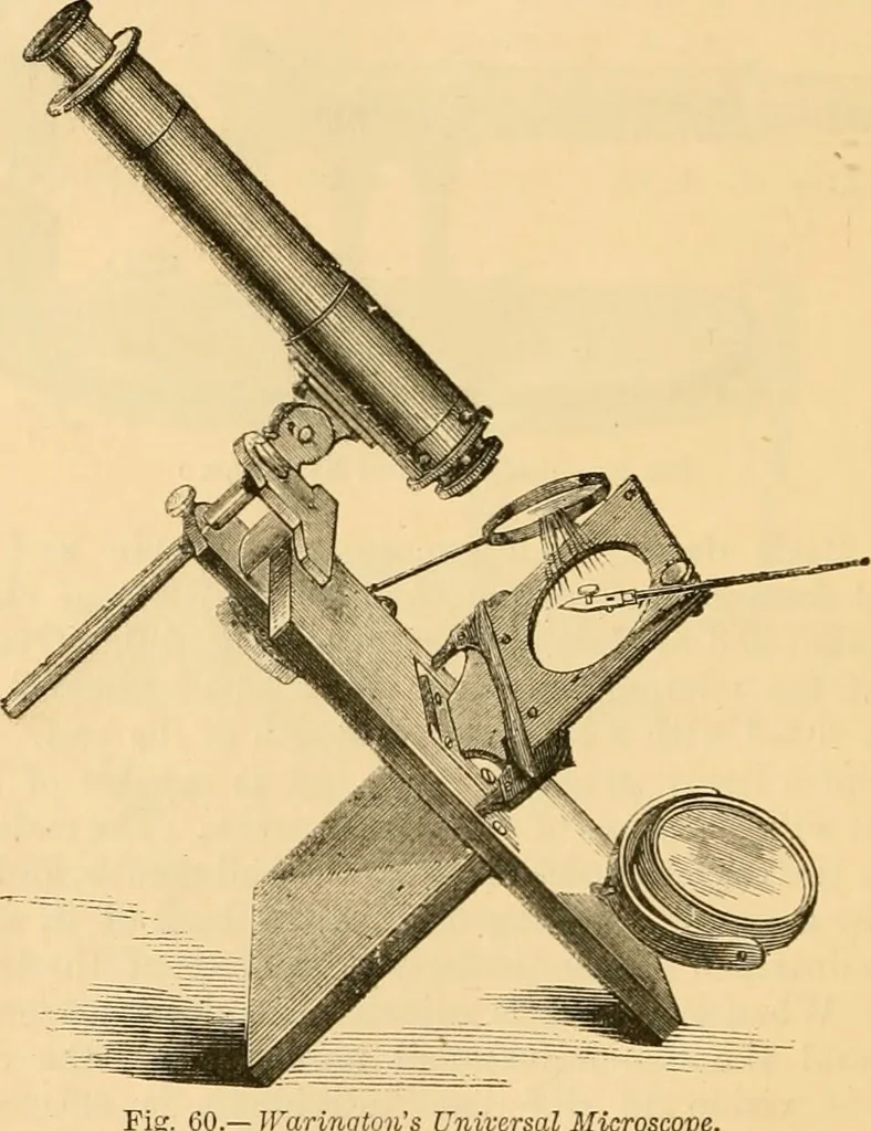An illustration from The microscope : its history, construction, and application, being a familiar introduction to the use of the instrument, and the study of microscopial science / By Jabez Hogg ... with upwards of five hundred engravings and coloured illustrations by Tuffen West., 1867, leaf 132
