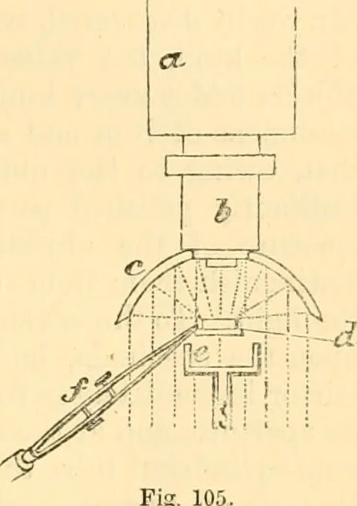 An illustration from The microscope : its history, construction, and application, being a familiar introduction to the use of the instrument, and the study of microscopial science / By Jabez Hogg ... with upwards of five hundred engravings and coloured illustrations by Tuffen West., 1867, leaf 207