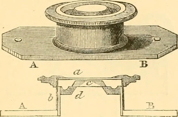 An illustration from The microscope : its history, construction, and application, being a familiar introduction to the use of the instrument, and the study of microscopial science / By Jabez Hogg ... with upwards of five hundred engravings and coloured illustrations by Tuffen West., 1867, leaf 221
