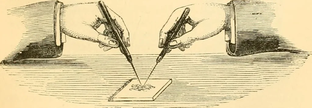 An illustration from The microscope : its history, construction, and application, being a familiar introduction to the use of the instrument, and the study of microscopial science / By Jabez Hogg ... with upwards of five hundred engravings and coloured illustrations by Tuffen West., 1867, leaf 225
