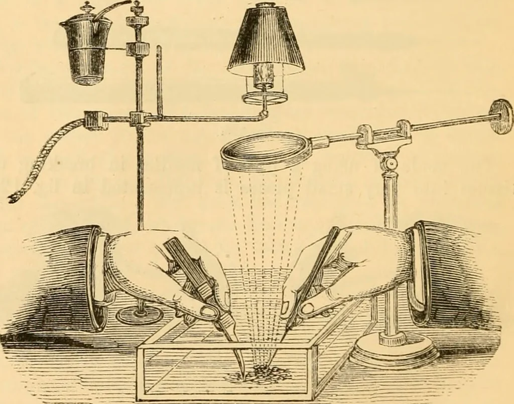 An illustration from The microscope : its history, construction, and application, being a familiar introduction to the use of the instrument, and the study of microscopial science / By Jabez Hogg ... with upwards of five hundred engravings and coloured illustrations by Tuffen West., 1867, leaf 226