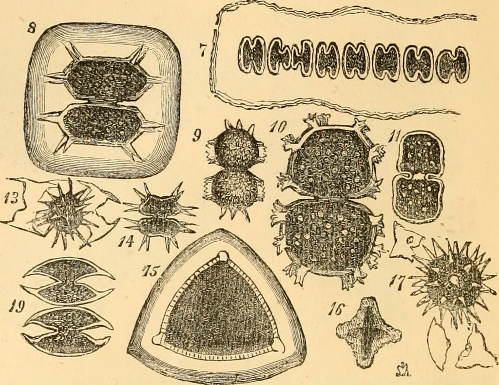 An illustration from The microscope : its history, construction, and application, being a familiar introduction to the use of the instrument, and the study of microscopial science / By Jabez Hogg ... with upwards of five hundred engravings and coloured illustrations by Tuffen West., 1867, leaf 312