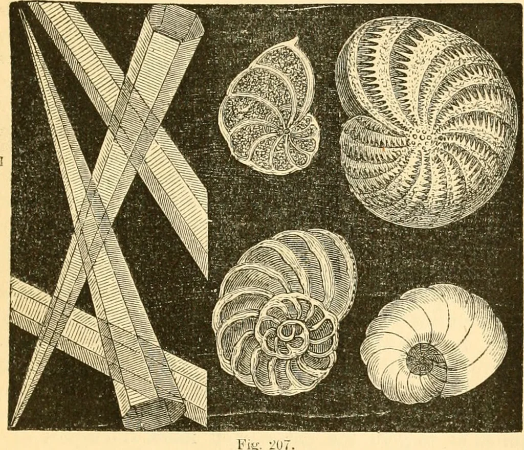 An illustration from The microscope : its history, construction, and application, being a familiar introduction to the use of the instrument, and the study of microscopial science / By Jabez Hogg ... with upwards of five hundred engravings and coloured illustrations by Tuffen West., 1867, leaf 405