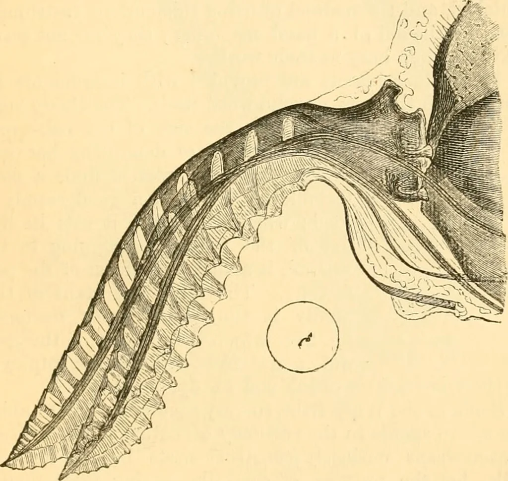 An illustration from The microscope : its history, construction, and application, being a familiar introduction to the use of the instrument, and the study of microscopial science / By Jabez Hogg ... with upwards of five hundred engravings and coloured illustrations by Tuffen West., 1867, leaf 655