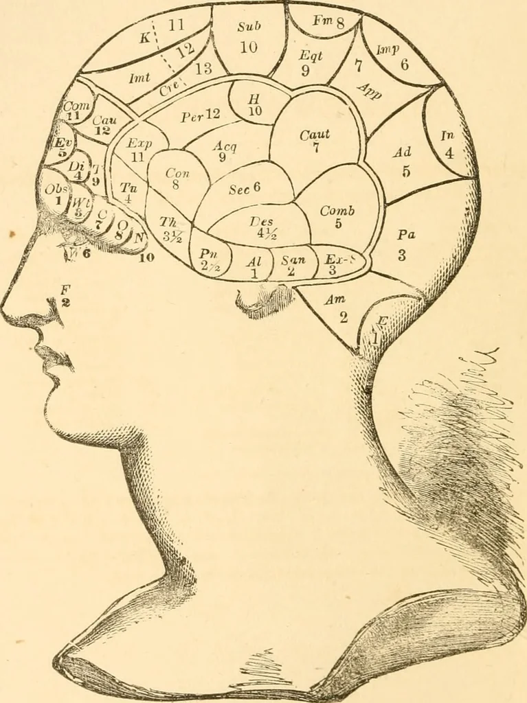 An illustration from The mysteries of human nature explained by a new system of nervous physiology : to which is added, a review of the errors of spiritualism, and instructions for developing or resisting the influence by which subjects and mediums are made / by J. Stanley Grimes., 1860, leaf 8