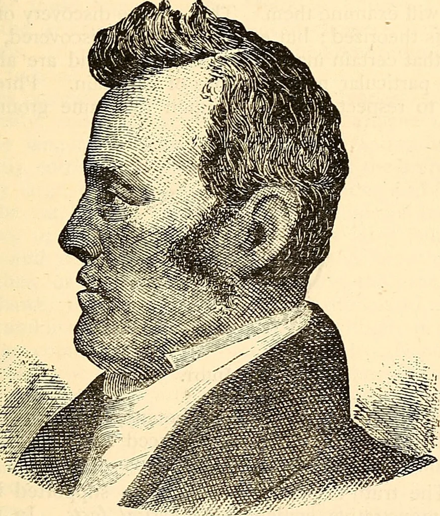 An illustration from Phrenology proved, illustrated, and applied : embracing an analysis of the primary mental powers in their various degrees of developments, the phenomena produced by their combined activity, and the location of the phrenological organs in the head : together with a view of the moral and anatomical objections to the science / by O. S. and L. N. Fowler., 1892, leaf 27