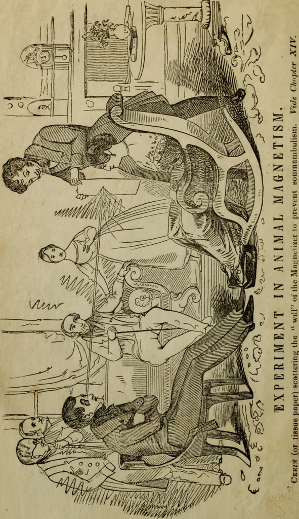 An illustration from Exposition, or, A new theory of animal magnetism, with a key to the mysteries: demonstrated by experiments with the most celebrated somnambulists in America: also, strictures on "Col. Wm. L. Stone's letter to Doct. A. Brigham." / By C.F. Durant., 1837, leaf 6