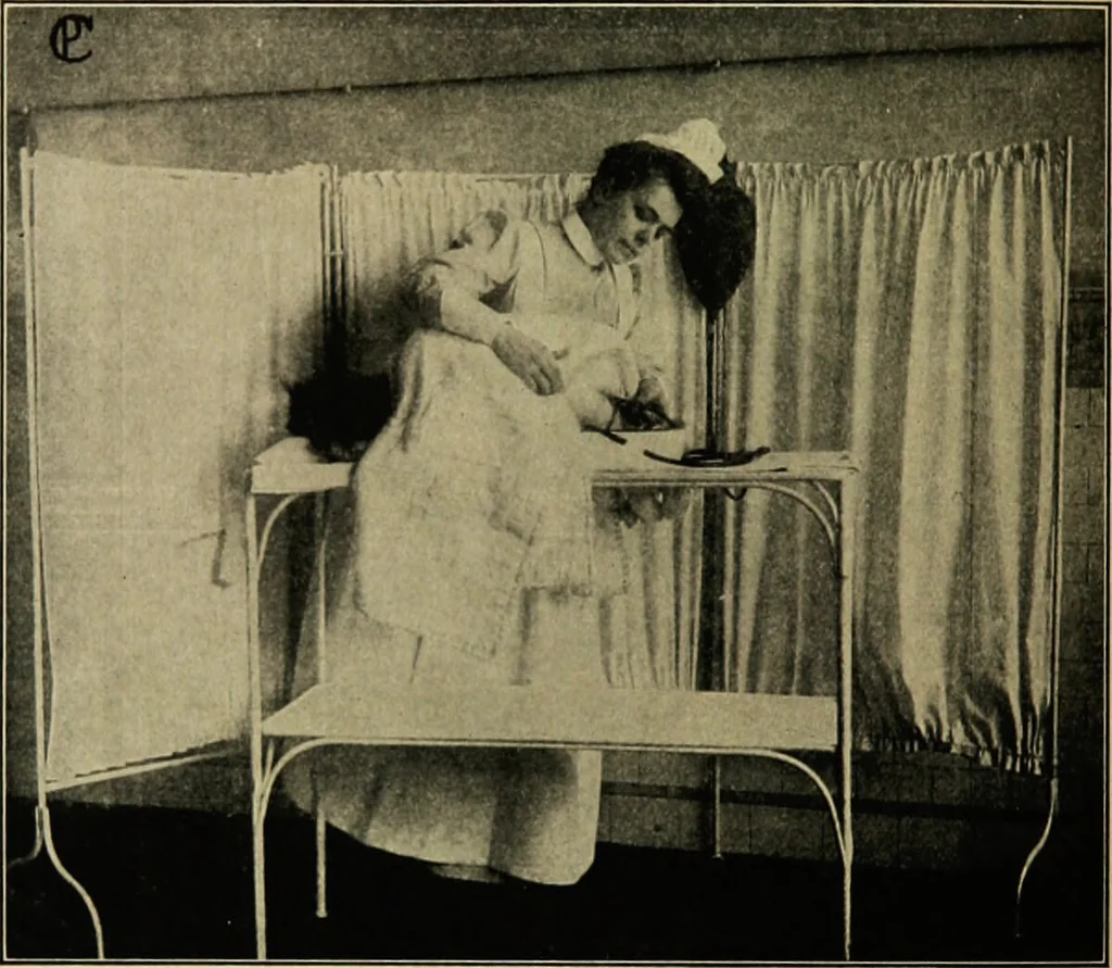 An illustration from Diseases of infants and children / by Henry Dwight Chapin and Godfrey Roger Pisek ; with 181 ill. and eleven colored plates., 1911, leaf 122