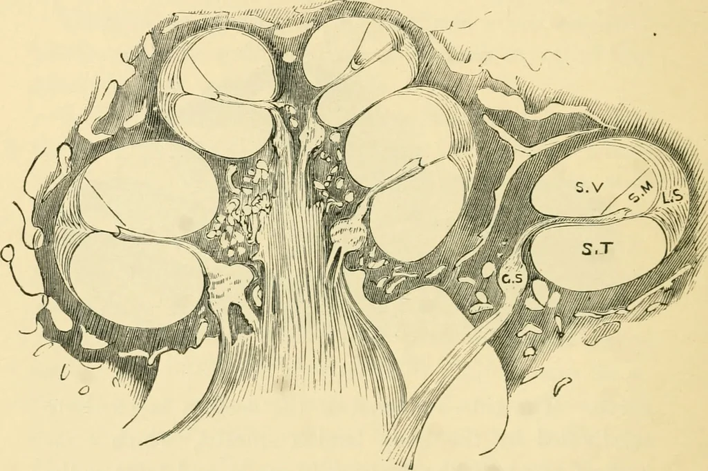 An illustration from A manual of otology / By Gorham Bacon ... With an introductory chapter by Clarence John Blake ... With 110 illustrations and a colored plate., 1898, leaf 50