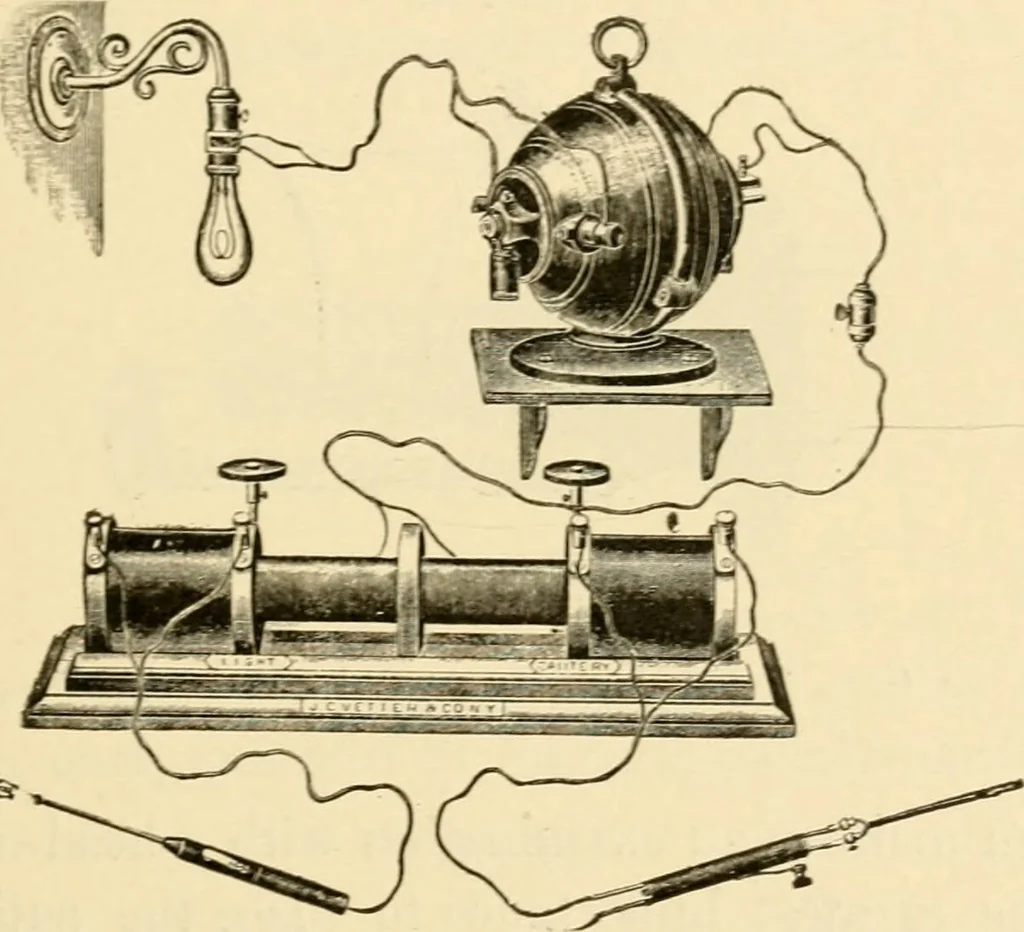 An illustration from A manual of otology / By Gorham Bacon ... With an introductory chapter by Clarence John Blake ... With 110 illustrations and a colored plate., 1898, leaf 61