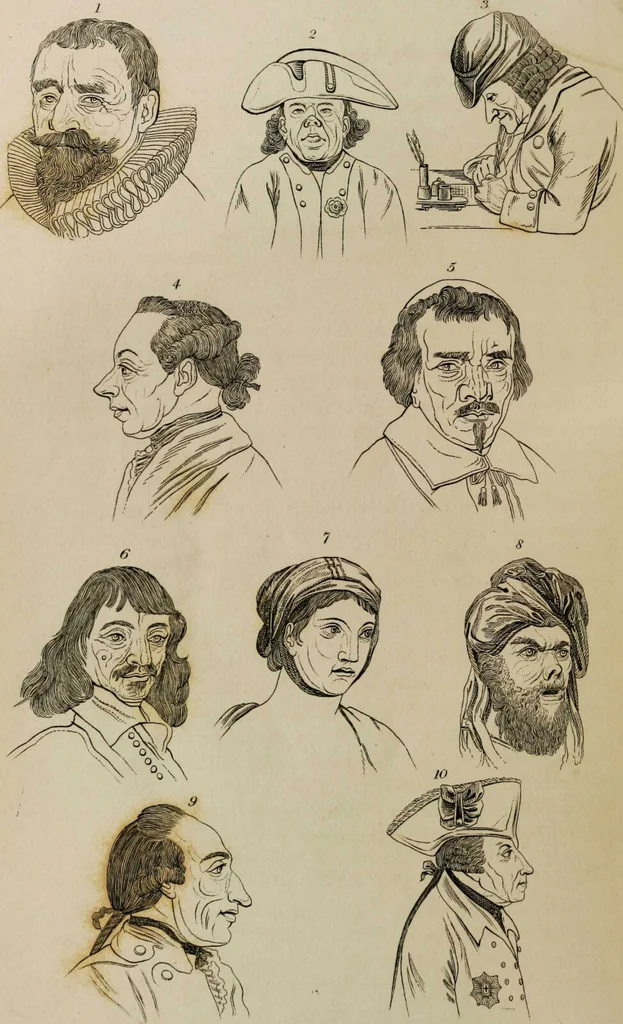 An illustration from Essays on physiognomy / tr. from the German of John Caspar Lavater, by Thomas Holcroft. Also one hundred physiognomical rules, taken from a posthumous work by J.C. Lavater; and a memoir of the author., 1853, leaf 715