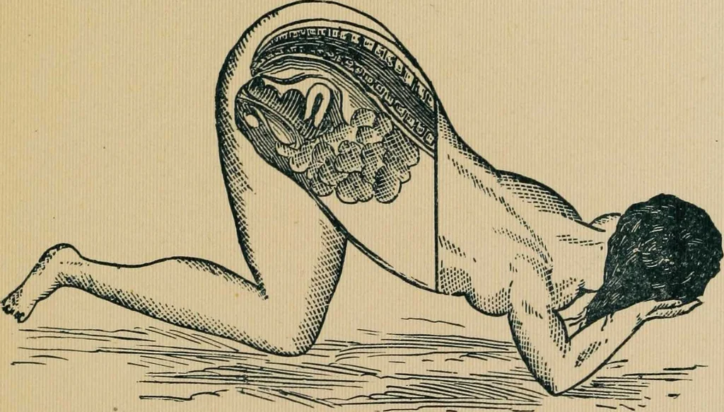 An illustration from Ladies' guide in health and disease : girlhood, maidenhood, wifehood, motherhood / by J.H. Kellogg., 1892, leaf 754