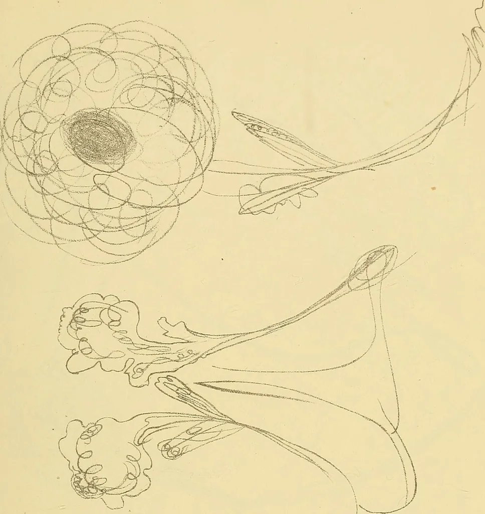 An illustration from Mary Jane, or, spiritualism chemically explained, with spirit drawings / also essays by, and ideas (perhaps erroneous) of "a child at school.", 1863, leaf 395